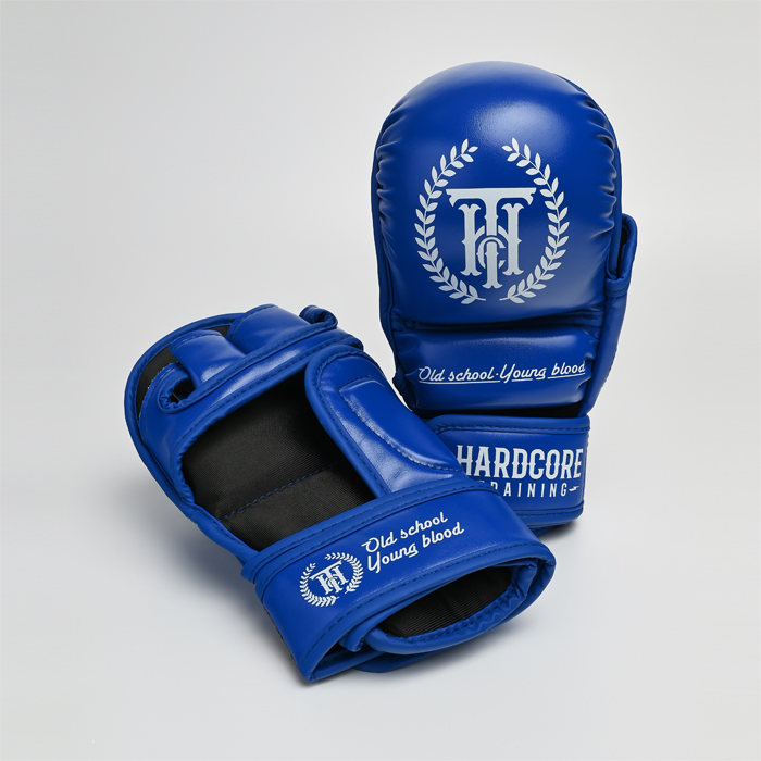 Гибридные перчатки Hardcore Training Base PU Blue - фото 3