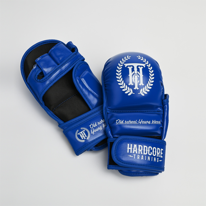 Гибридные перчатки Hardcore Training Base PU Blue - фото 4