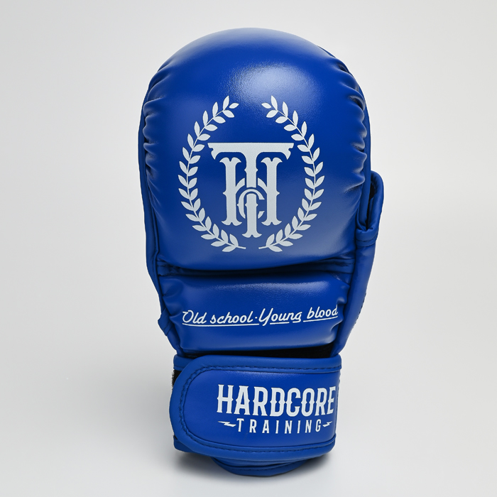 Гибридные перчатки Hardcore Training Base PU Blue - фото 5