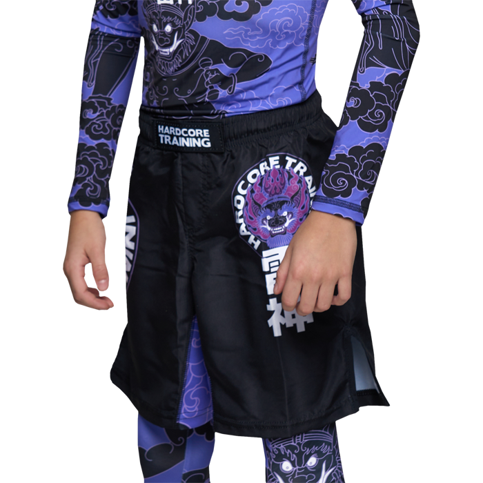 Детские шорты Hardcore Training Raijin Black/Purple - фото 1