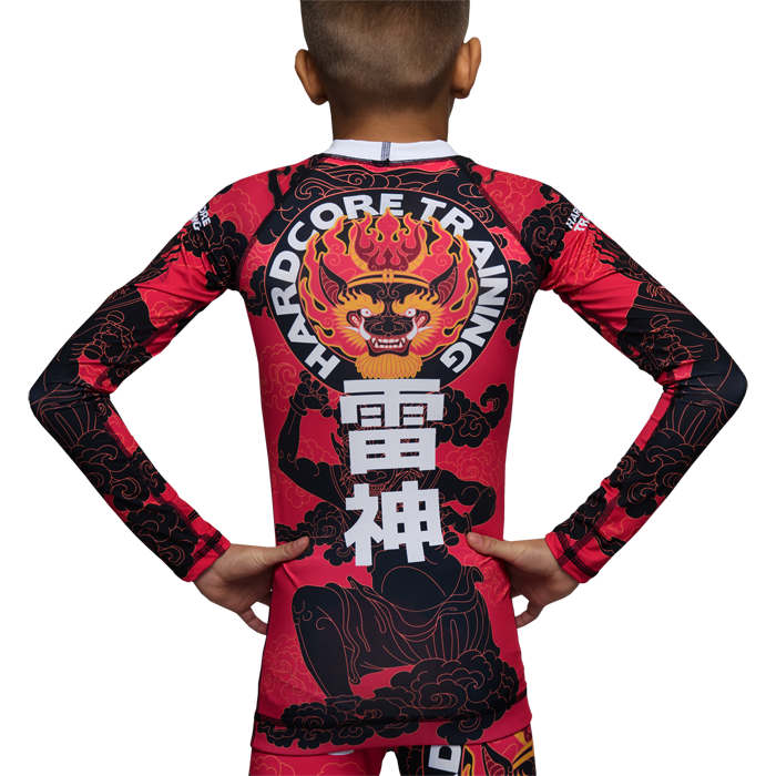 Детский рашгард Hardcore Training Raijin Black/Red LS - фото 2