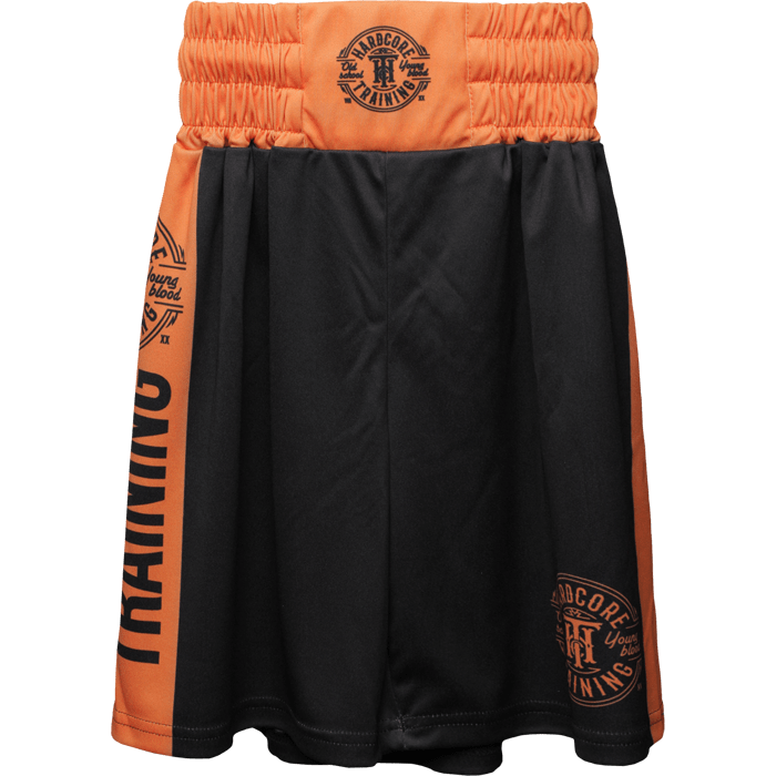 Детские боксёрские шорты Hardcore Training Black/Orange - фото 1