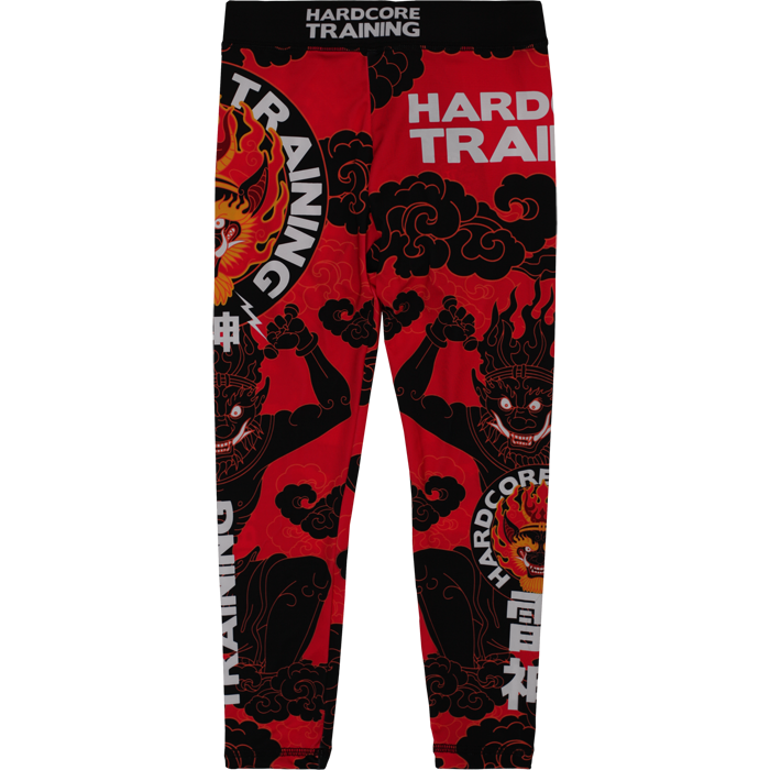 Детские компрессионные штаны Hardcore Training Raijin Black/Red - фото 1