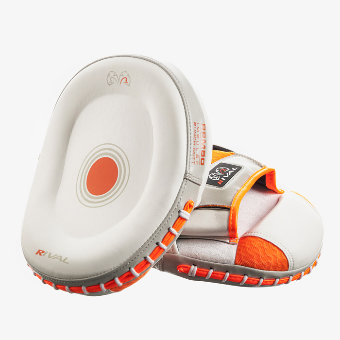 Тренерские лапы Rival RPM80 Impulse Punch Mitts White/Orange - фото 1