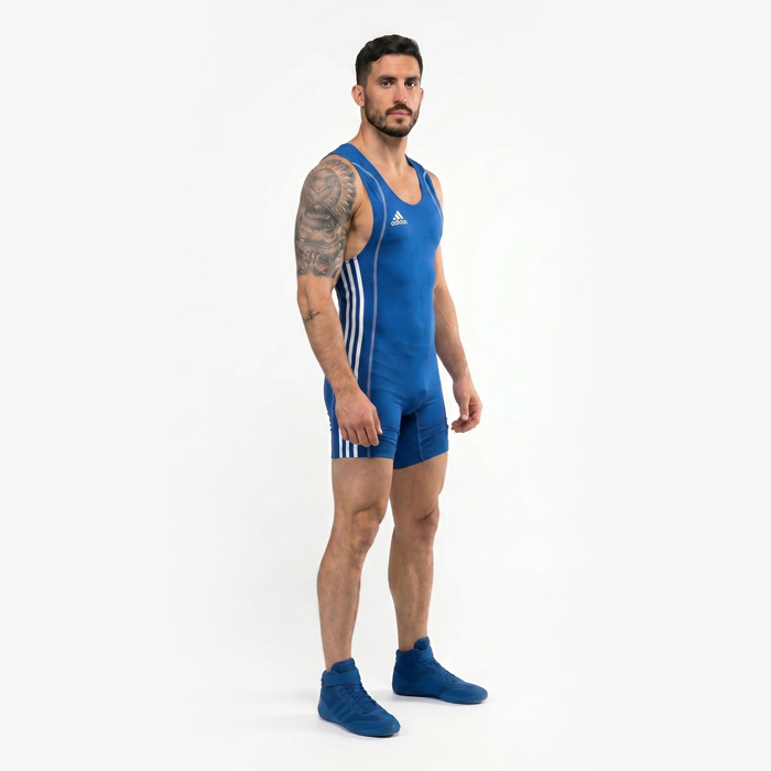 Трико для борьбы Adidas W8 синее - фото 2