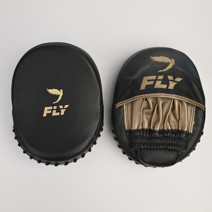 Боксерские лапы Fly Speed Mitts черный/золотой - фото 2