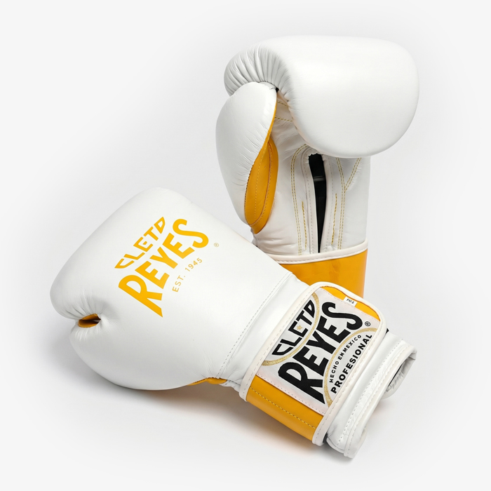 Боксерские перчатки Тренировочные Cleto Reyes E600 White/Gold - фото 1