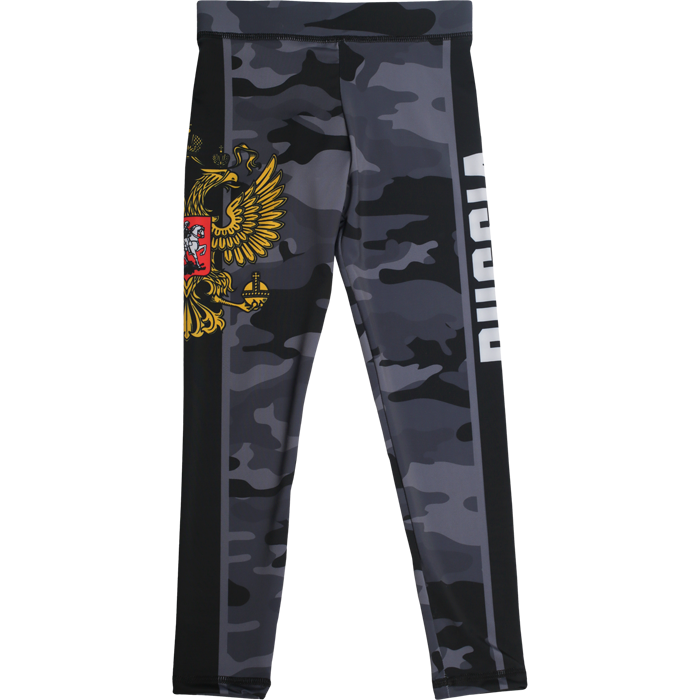 Детские компрессионные штаны Alfa Brend Camo черные - фото 1