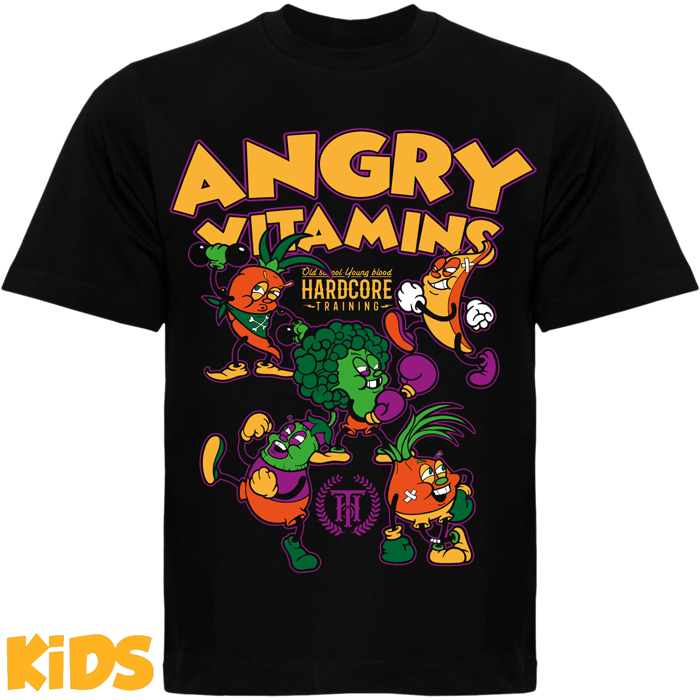Детская оверсайз футболка Hardcore Training Angry Vitamins Black 3.0 - фото 1