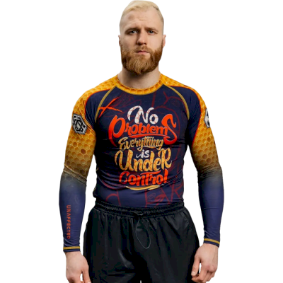 Рашгард Unaffected Honey Badger синий/оранжевый