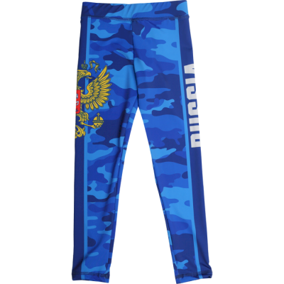 Детские компрессионные штаны Alfa Brend Camo синие