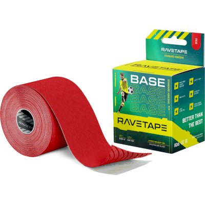 Кинезио тейп RaveTape Base 5см*5м Red