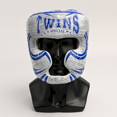Боксерский шлем Twins Special FHGL3-TW5BK White/Blue