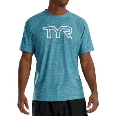 Футболка Tyr Men`s Airtec Tee Big Logo 971 бирюзовая