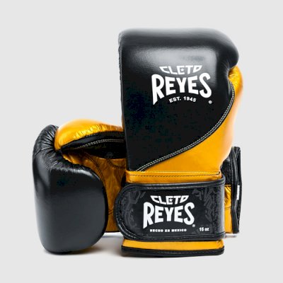 Боксерские перчатки Тренировочные Cleto Reyes E700 Black/Gold