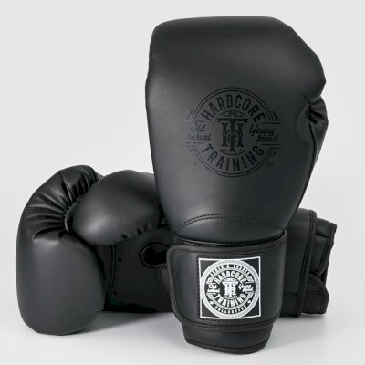 Боксерские перчатки Hardcore Training HardLea+ 8 Oz матовые черные