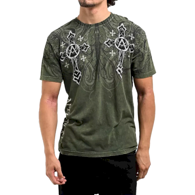 Футболка Affliction Winged Dagger зеленая