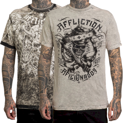 Двусторонняя футболка Affliction Electric Fire черный/белый