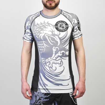 Рашгард Hardcore Training Heraldry White (Короткий рукав)