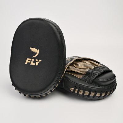 Боксерские лапы Fly Speed Mitts черный/золотой