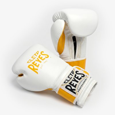 Боксерские перчатки Cleto Reyes E600 белый/золотой